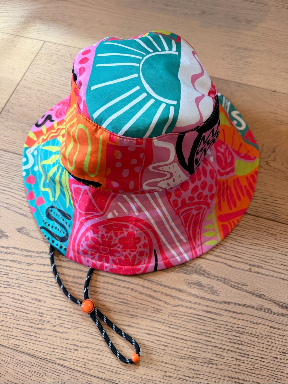 gorman Vibrant Teal, Pink & Orange Patterned Bucket Hat